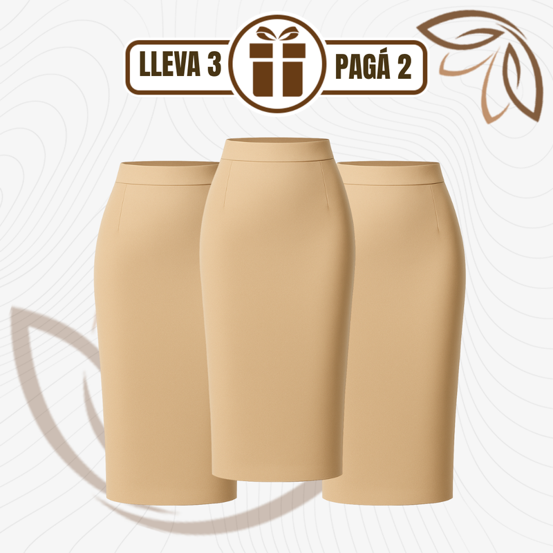 [Llevá 3 Pagá 2] Falda Midi Recta Francini de Cintura Alta en Crepé Sastrero (¡Estilo clásico y elegante!)