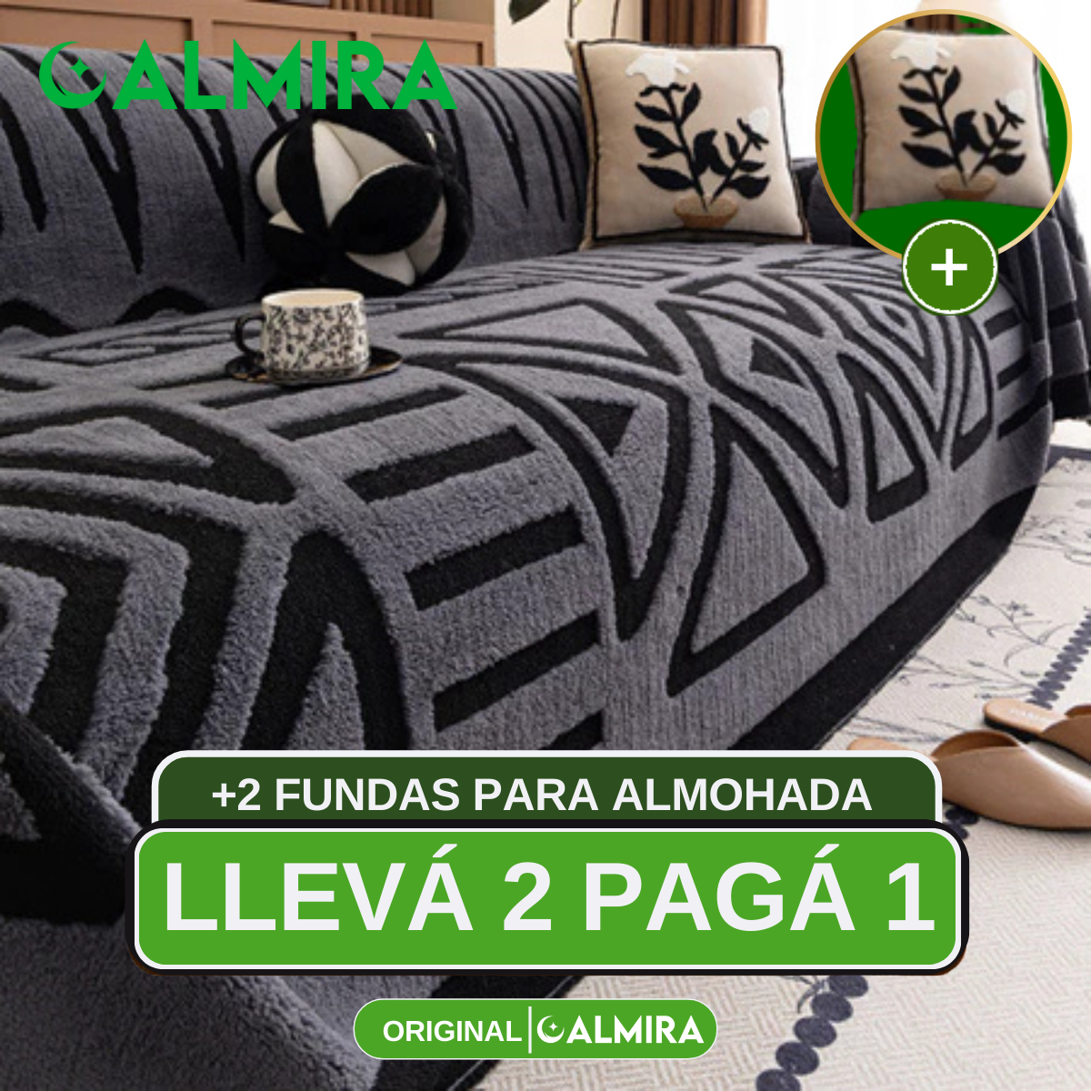 [Llevá 2 Pagá 1] Funda para Sofá Confortable (Calidad y Comodidad Para Tu Hogar) +2 REGALOS: 2 Fundas para Almohadones