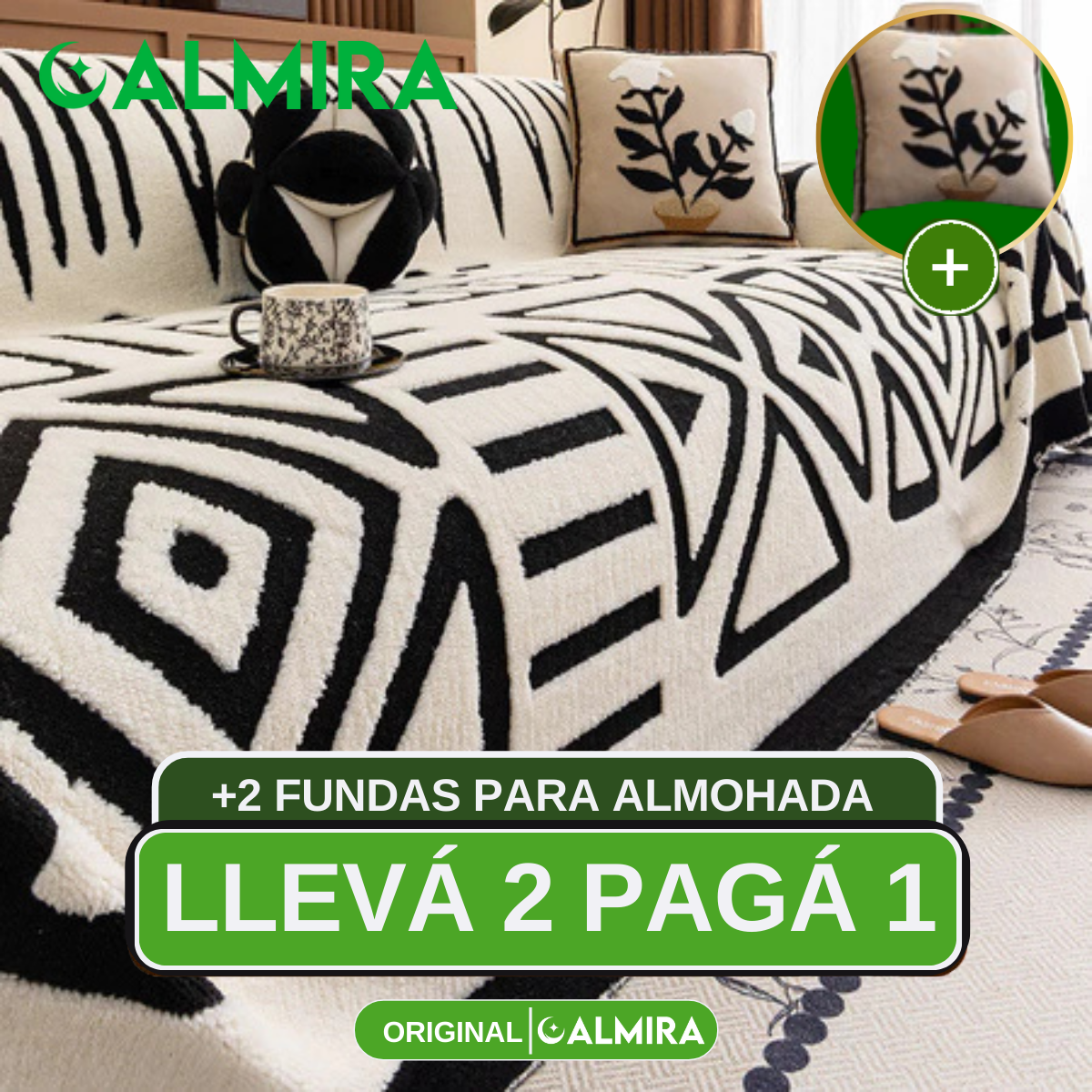 [Llevá 2 Pagá 1] Funda para Sofá Confortable (Calidad y Comodidad Para Tu Hogar) +2 REGALOS: 2 Fundas para Almohadones