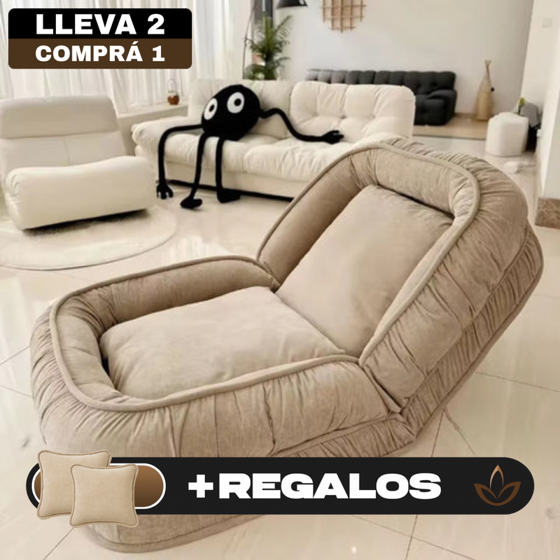 [Llevá 2 Pagá 1] Butaca Puffy Reclinable y Ultra Acolchonado + 2 Almohadas de Regalo