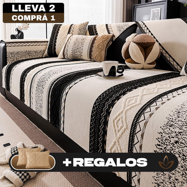 [Llevá 2 Pagá 1] Funda para Sofá Roman 100% Algodón con Diseño Elegante y Atemporal +REGALO: 2 Almohadas