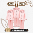 [Llevá 3 Pagá 2] Pijama Femenino Mona en Satén y Seda Hielo (Confort y Suavidad Únicos) + Pantufas de Regalo