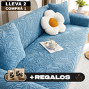[Llevá 2 Pagá 1] Funda para Sofá Floral en Poliéster y Elastano (¡Renová tu hogar con encanto y confort!) + 2 Fundas para Almohadones