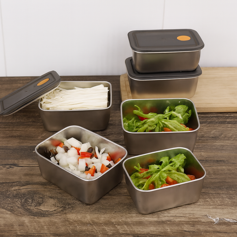 Kit de 16 Recipientes de Acero Inoxidable Línea Premium con Tapa Antifugas Resistente al Congelador y a Altas Temperaturas