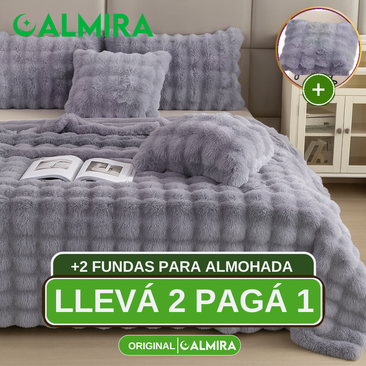 ¡Promo! Llevá 2, Pagá 1 – Frazada 100% Algodón Premium + 2 Fundas GRATIS