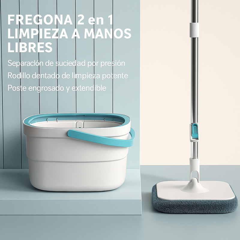 [Llevá 2 Pagá 1] Mop Inteligente 360° con Balde y Sistema de Limpieza Smart