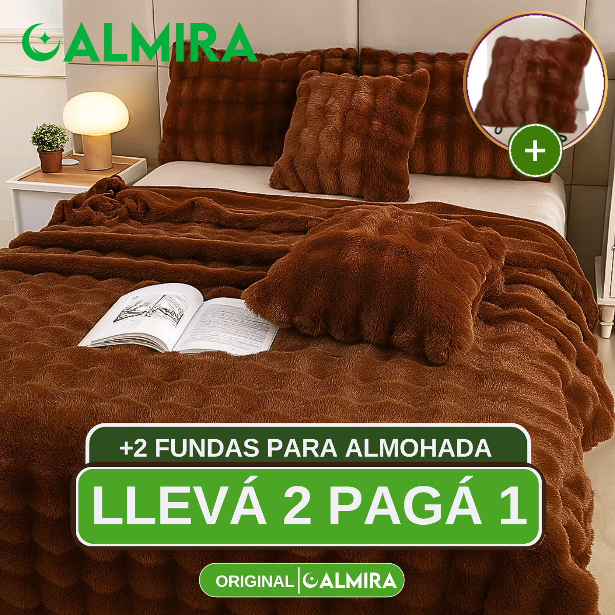 ¡Promo! Llevá 2, Pagá 1 – Frazada 100% Algodón Premium + 2 Fundas GRATIS