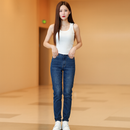 Llevá 3 Pagá 2] Jean Femenino Antolena Skinny de Tiro Alto y Caída a Medida (¡Corte moderno y delicado!)