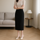 [Llevá 3 Pagá 2] Falda Midi Recta Francini de Cintura Alta en Crepé Sastrero (¡Estilo clásico y elegante!)