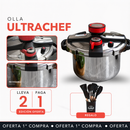 [Llevate 2 y Pagá 1] Olla a Presión UltraChef de Triple Capa de Acero Inoxidable con Asas de Goma | + REGALOS: Kit de Utensilios de Cocina