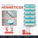 LLEVÁ 5 PAGÁ 3] Recipientes Herméticos de Vidrio Templado con Tapa de Sellado al Vacío + 5 Vasos de Vidrio Fumé