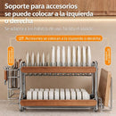Escurridor Multifuncional de Acero Inoxidable y Madera (¡Moderno y Elegante!) +REGALO: Kit de Utensilios de Cocina