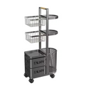 [Llevá 2 Pagá 1] Frutera Organizadora Inox Multiuso con Rueditas 5 Niveles y Canastos Deslizantes