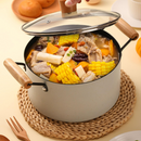 Conjunto Completo de 3 Ollas en Acero Inox Antideslizante con Mango de Madera +REGALO: Kit de Utensilios de Cocina