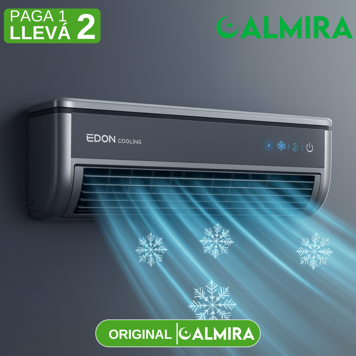 [Llevá 2 Pagá 1] Mini Aire Acondicionado de Pared 2000W Frío y Calor Bluetooth con Control Remoto