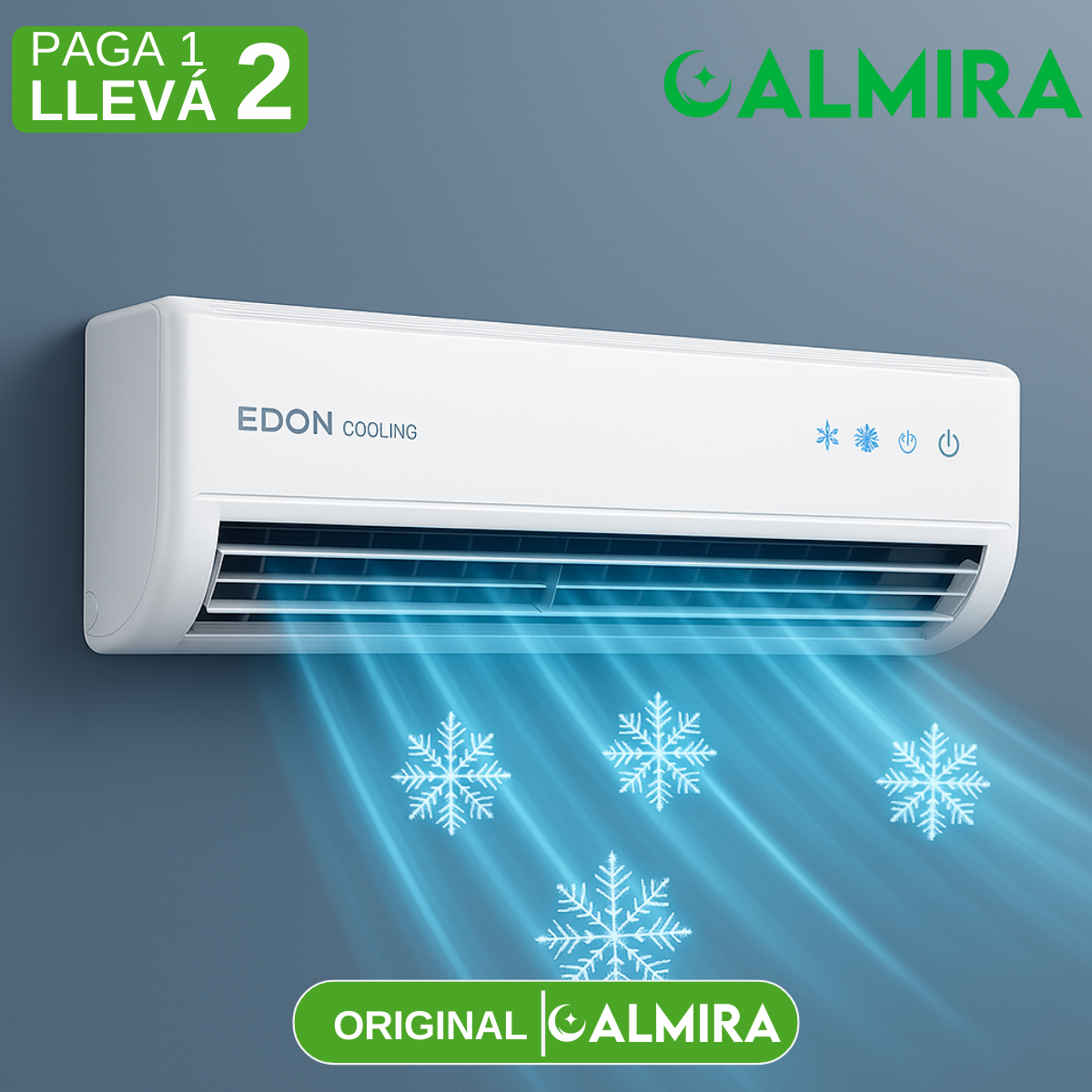 [Llevá 2 Pagá 1] Mini Aire Acondicionado de Pared 2000W Frío y Calor Bluetooth con Control Remoto