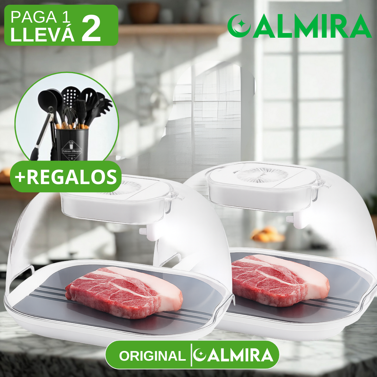 [Llevá 2 Pagá 1] Máquina de Descongelado Rápido con Temperatura Inteligente (¡Descongelá en menos de 1 Minuto!) +REGALO: Kit de Utensilios de Cocina