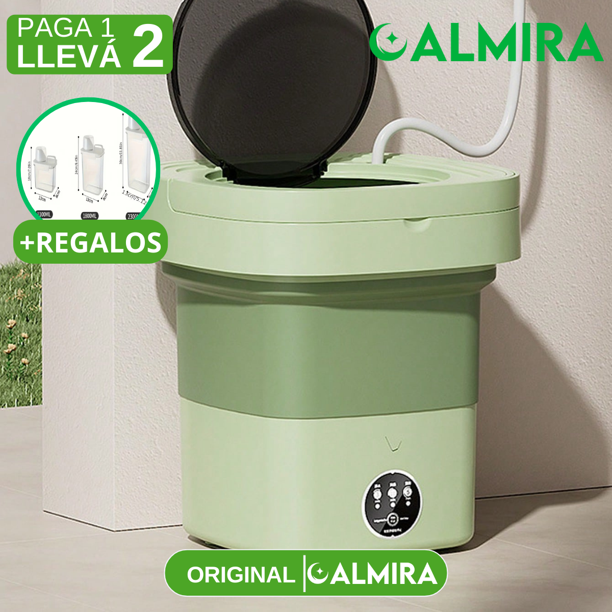 [Llevá 2 Pagá 1] Mini Máquina de Lavar Multifuncional Portátil + REGALOS: 2 Potes Dosificadores