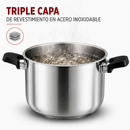 [Llevate 2 y Pagá 1] Olla a Presión UltraChef de Triple Capa de Acero Inoxidable con Asas de Goma | + REGALOS: Kit de Utensilios de Cocina