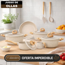 Juego de Ollas Imperial™ en Cerámica Premium con Tapas de Vidrio Templado