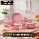 Juego de Ollas Imperial™ en Cerámica Premium con Tapas de Vidrio Templado