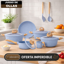Juego de Ollas Imperial™ en Cerámica Premium con Tapas de Vidrio Templado