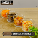 [Llevá 5 Pagá 3] Juego de Potes FreshSeal de Vidrio Templado (Mantiene el Sabor y el Orden de tu Cocina)