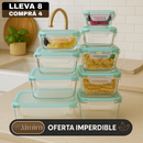 [Pagás 4, Te Llevás 8] Set de Recipientes Herméticos de Vidrio Templado