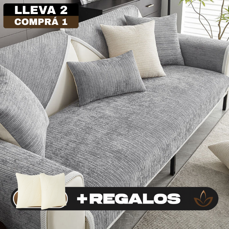 [Llevá 2 Pagá 1] Funda de Sofá Completa en Algodón y Poliéster +2 REGALOS: Almohadones