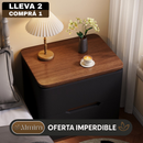 [Llevá 2 Pagá 1] Organizador de Mesita de Luz con 2 Cajones de Madera (¡Moderno y Práctico!)