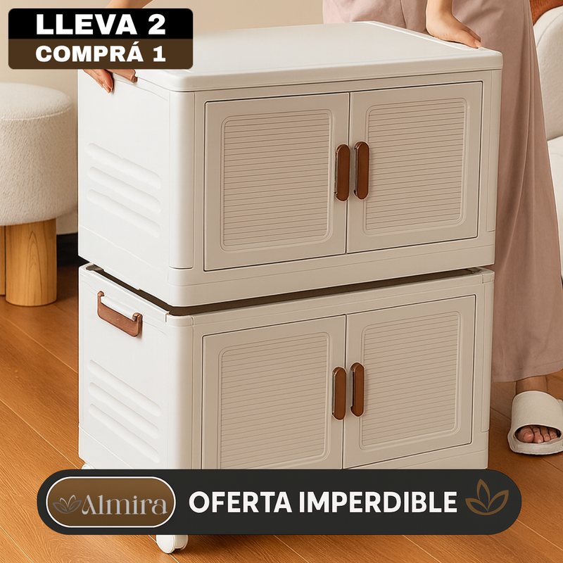 [Llevá 2 Pagá 1] Mini Armario Organizador de 2 Niveles Desmontable con Rueditas